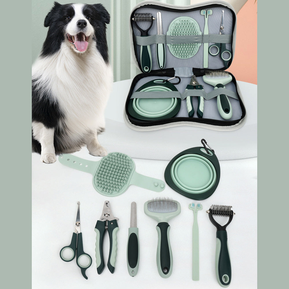 Professional Dog Grooming Clippers - Cordless Low Noise Pet Hair Trimmer Kit