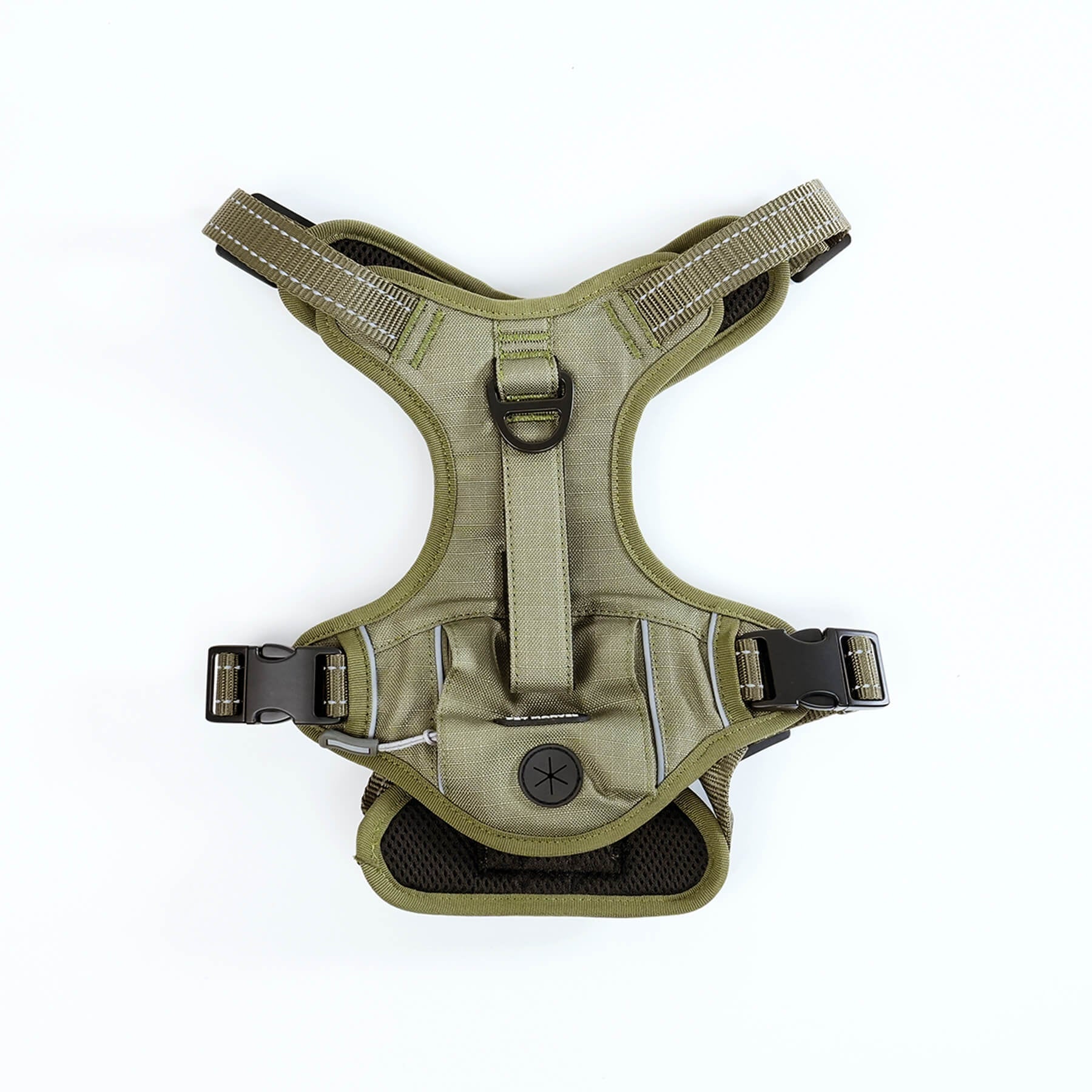 PETMARVEL High-Perfomance Tactical Dog Harness With Poop Bag Holder, No Pull Front Clip & Metal Buckles, Brown S