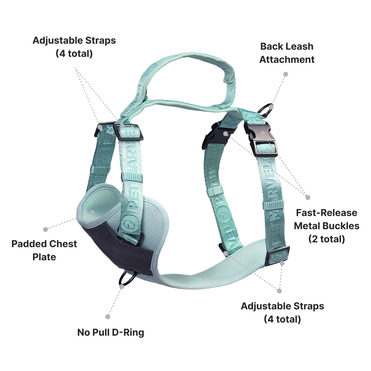 PETMARVEL Adjustable Embroidered Stylish Dog Harness