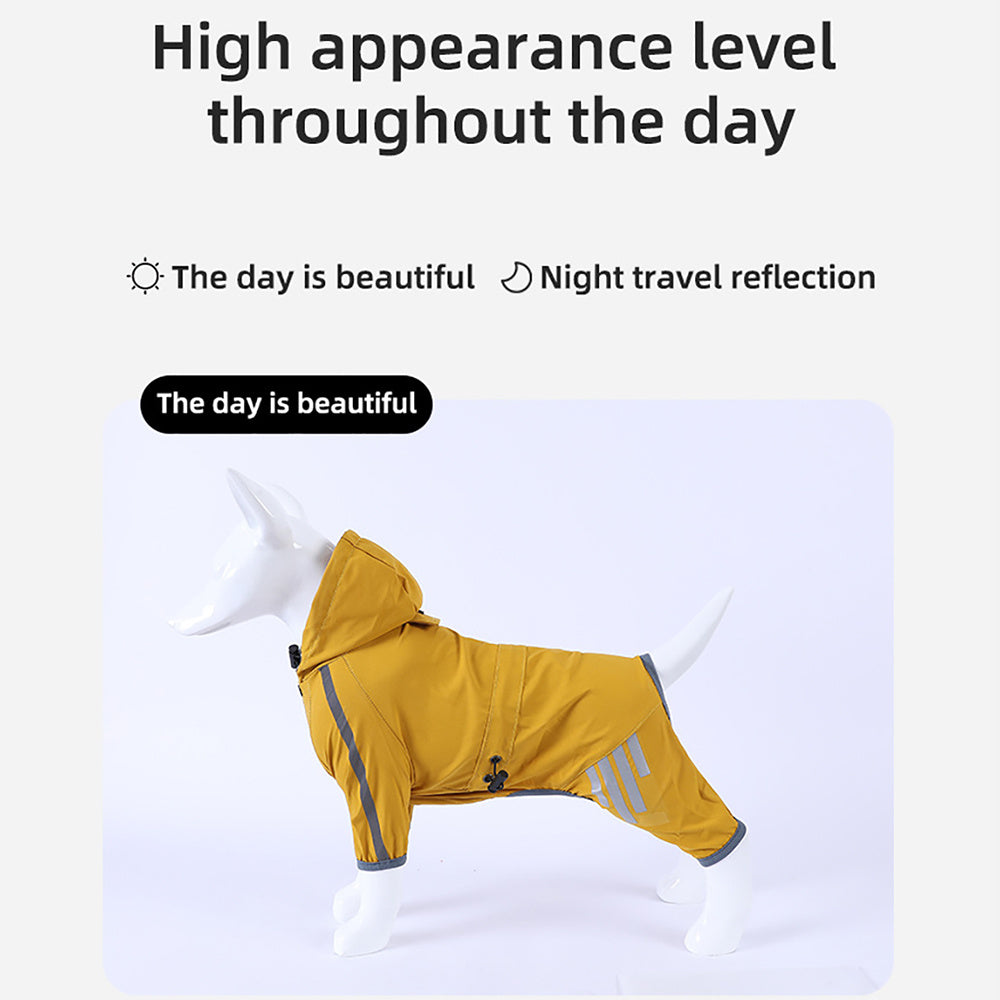 Waterproof Dog Raincoat with Reflective Strips - Lightweight Rain Jacket for Small & Medium Dogs