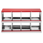 Dismantling And Installation Of Iron Red Feeding Supplies For An 8-compartment Sloping Roof House