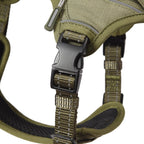 PETMARVEL High-Perfomance Tactical Dog Harness With Poop Bag Holder, No Pull Front Clip & Metal Buckles, Brown S